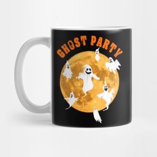 Ghost Party Boo Halloween Pumpkin and Witch with Full moon Mug